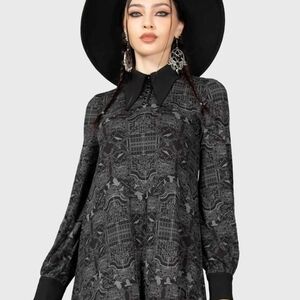 Killstar Black Long Sleeve Dress Wednesday Addams